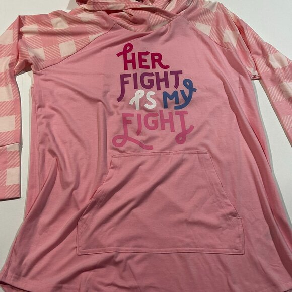 BRAND NEW - Lularoe Large Amber Hoodie w/ Tags - "Her Fight" Pink - Picture 1 of 6